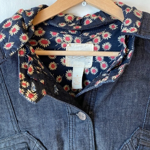 *SOLD* Anthropologie Cidra Cropped Denim Jean Jacket Size: 6 - Picture 4 of 4